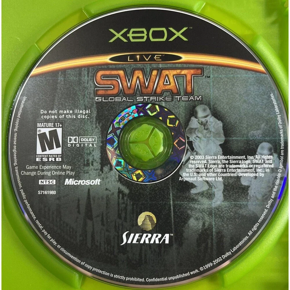 SWAT Global Strike Team Original Microsoft Xbox Complete with Manual Tested